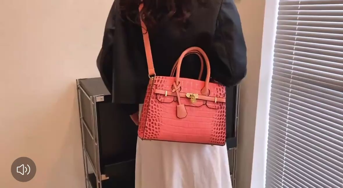 Glossy Leather Platinum Bag